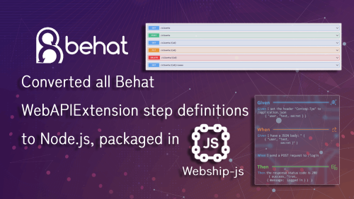 Converted all Behat WebAPIExtension in webship-js